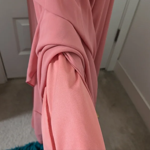 LULUS V Neck Tie Shoulder Plunging Neck Maxi Dress Rusty Rose Color Size XL - Picture 10 of 13